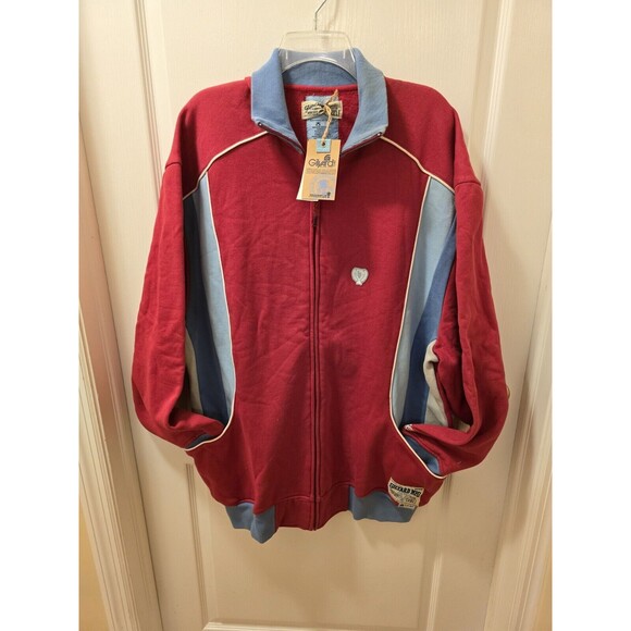 Gilyard Mfg 2XL Red Blue Full Zip Sweatshirt Logo Hip Hop Urban NWT Super Rare - Picture 4 of 17